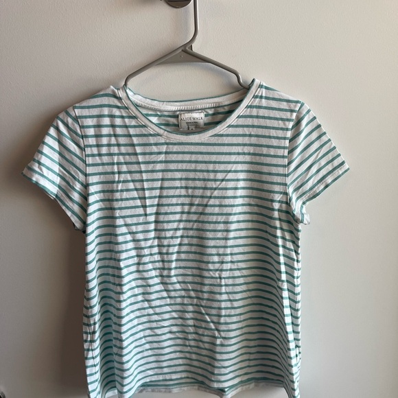 Alice Walk Tops - Alice Walk Green Striped T-Shirt